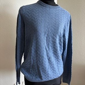 Oversized thin blue men’s crewneck - small